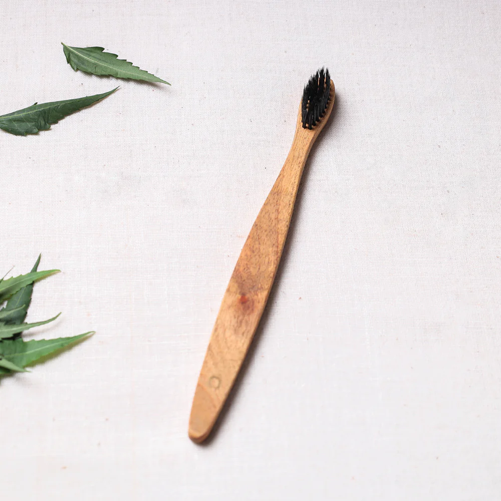 Hand Carved Natural Neem Wood Toothbrush